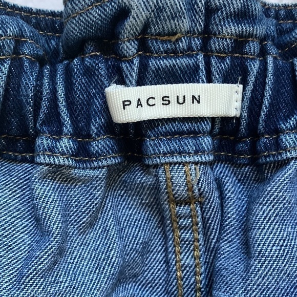 PACSUN Paperbag elastic Waist high-rise vintage Mom Jeans - Picture 8 of 10